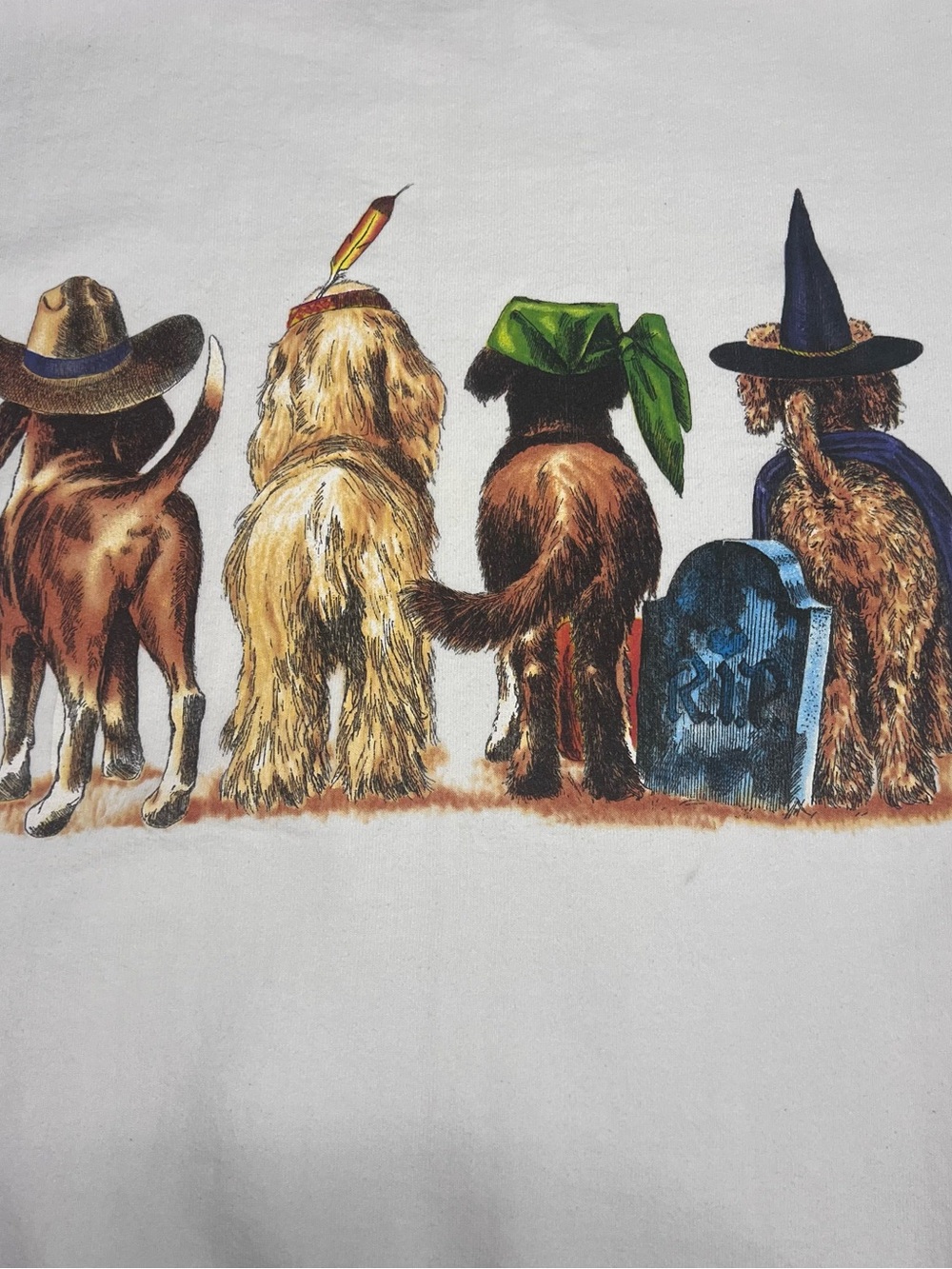 Vintage Halloween Crewneck Sweater with Halloween Dogs by Oneita - Picture 4 of 8
